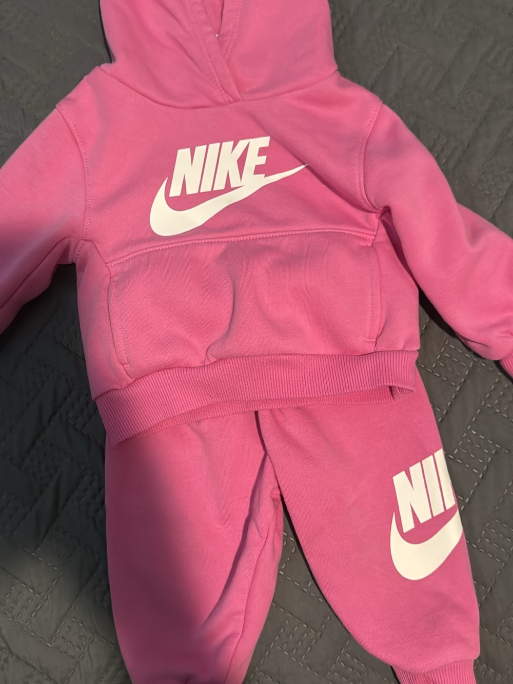 Nike Kids Pink Hoodie & Joggers Set with White Logo